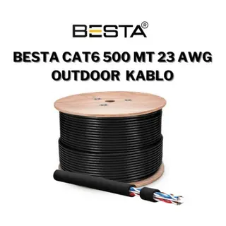 CAT6 500MT 23AWG OUTDOOR SİYAH IP KAMERA KABLOSU