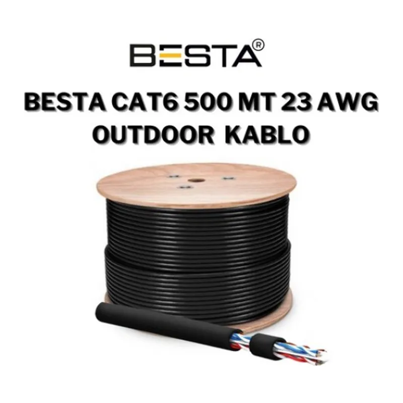 CAT6 500MT 23AWG OUTDOOR SİYAH IP KAMERA KABLOSU