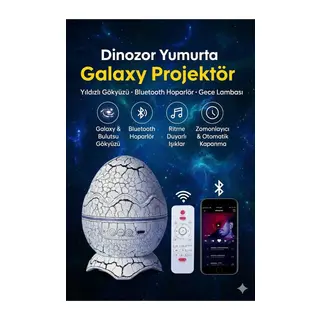 Bluetooth Hoparlörlü RGB Gece Lambası – Dinazor yumurtası Işıklı, Uzaktan Kumandalı Dekor Lamba
