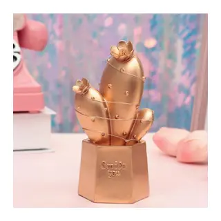 BUFFER® Led Işıklı Sevimli Kaktüs Dekoratif Masa Lambası Mini Biblo Gece Lambası Gold