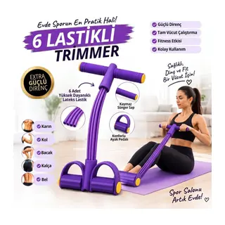 BUFFER® 6 Lastikli Body Trimmer Karın Kası Çalıştırıcı Elastik Egzersiz Yayı ve Jimnastik Aleti