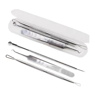 BUFFER® Paslanmaz Çelik Siyah Nokta Sivilce ve Akne Temizleyici Set 3lü Kit
