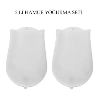 BUFFER® Hamur Torbası 2 li Set Orta ve Büyük Hamur Silikon Şeffaf Yoğurma Torbası Ekmek Makarna Mant