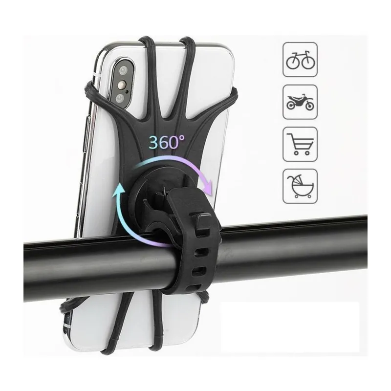 TrdStore® Universal Bisiklet Motosiklet Çocuk Arabası Silikon 360 Derece Telefon Tutucu Tüm Modellerle