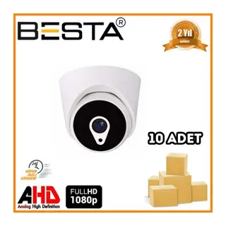 2 MP 1080P 6 ATOM LED Dome AHD Güvenlik Kamerası 10 Adet Koli