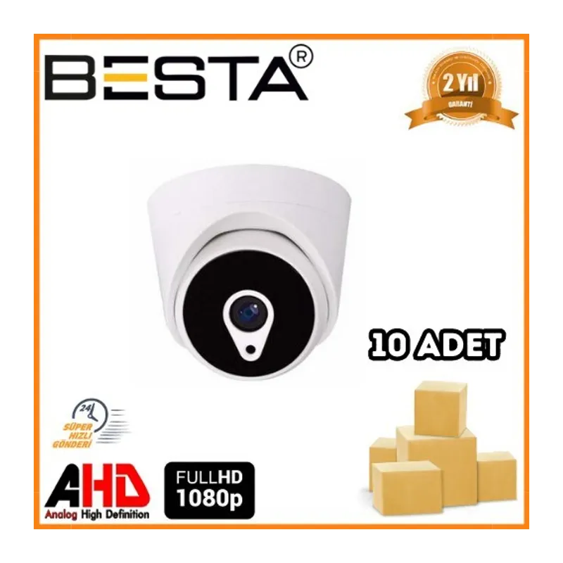 2 MP 1080P 6 ATOM LED Dome AHD Güvenlik Kamerası 10 Adet Koli