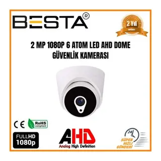 2 MP 1080P 6 ATOM LED Dome AHD Güvenlik Kamerası 50 Adet Koli
