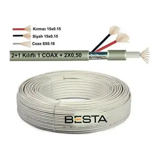 KD-1382 250 Metre 2+1 0,22 CCTV Kamera Kablosu