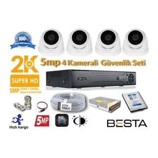 5MP 4 Kameralı AHD Güvenlik Seti