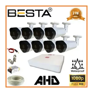 2 MP 1080P 8 Dış Mekan Kameralı AHD Güvenlik Seti