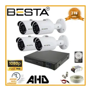 2MP 1080P 4 Dış Mekan Kameralı AHD Güvenlik Seti