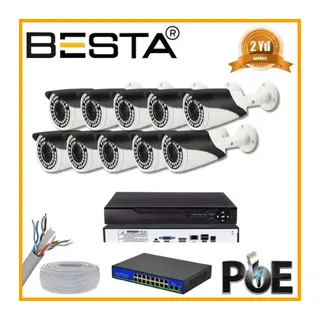 5 MP 1440P 10 Kameralı IP POE Güvenlik Seti