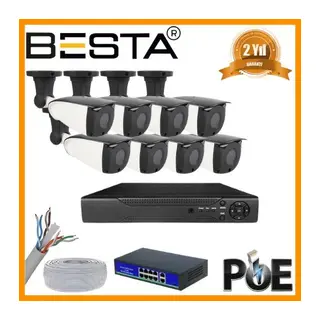 5 MP 1440P 8 DIŞ MEKAN KAMERALI IP POE Güvenlik Seti