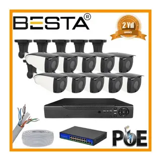 5 MP 1440P 10 DIŞ MEKAN KAMERALI IP POE Güvenlik Seti