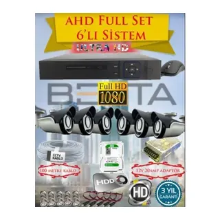 2Mp Ahd 1080P 6 Kameralı Güvenlik Seti