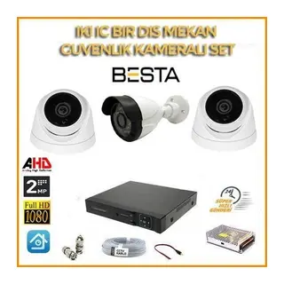2 MP 1080P 1 İç Mekan 1 Dış mekan Kameralı Ahd Güvenlik Seti KD-5203