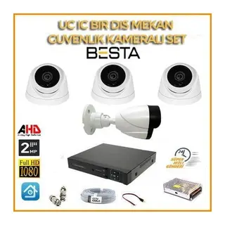 2 MP 1080P 3 İç Mekan 1 Dış Mekan Kameralı Ahd Güvenlik Seti