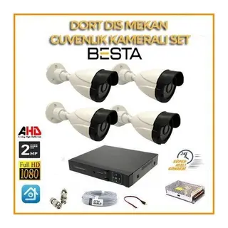 2 MP 1080P 4 Kameralı Ahd Güvenlik Seti