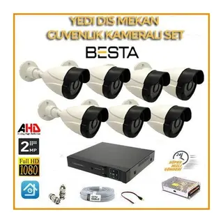 2MP 1080P 8 Kameralı Ahd Güvenlik Seti