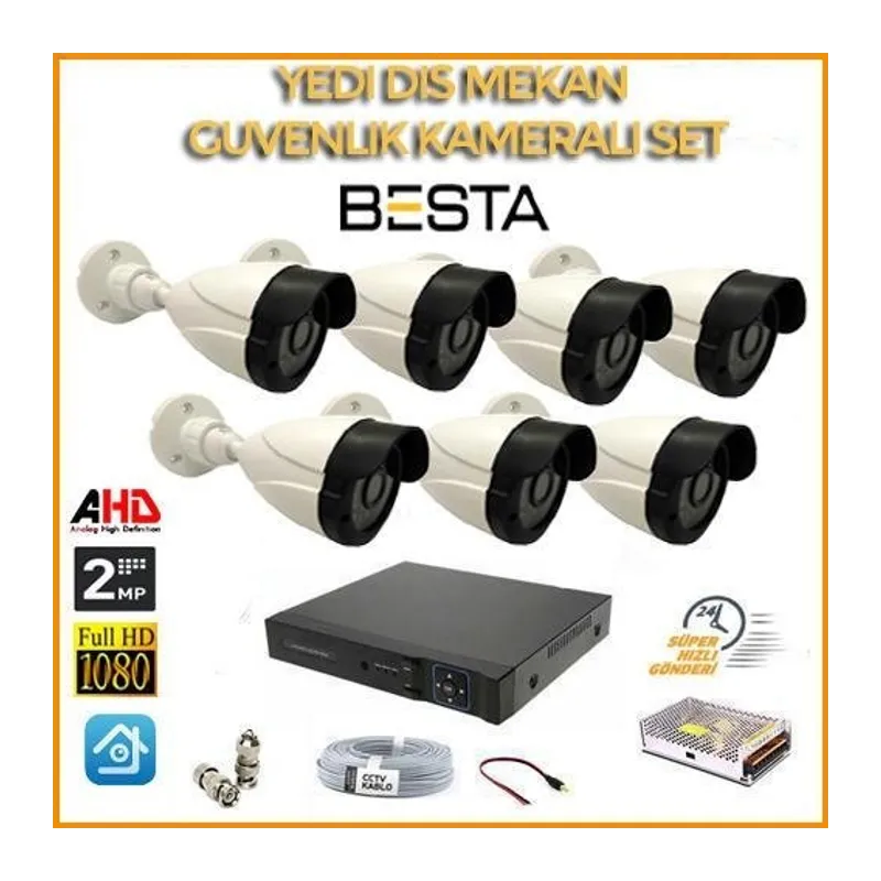 2MP 1080P 8 Kameralı Ahd Güvenlik Seti