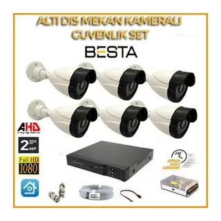 2MP 1080P 6 Dış Mekan Kameralı Ahd Güvenlik Seti