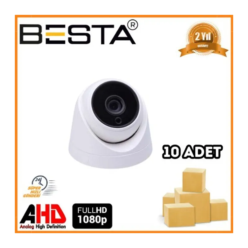 2 MP 1080P 6 ATOM LED Dome AHD Güvenlik Kamerası 10 Adet Koli