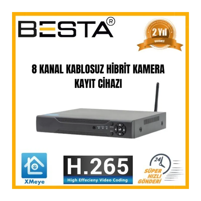 8 Kanal 5 MP Kablosuz Wifi Hibrit Dvr Kayıt Cihazı KD-7008W