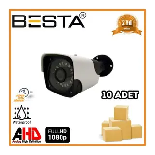 2 MP 1080P 18 SMD LED Metal Kasa Bullet AHD Güvenlik Kamerası 10 Adet Koli