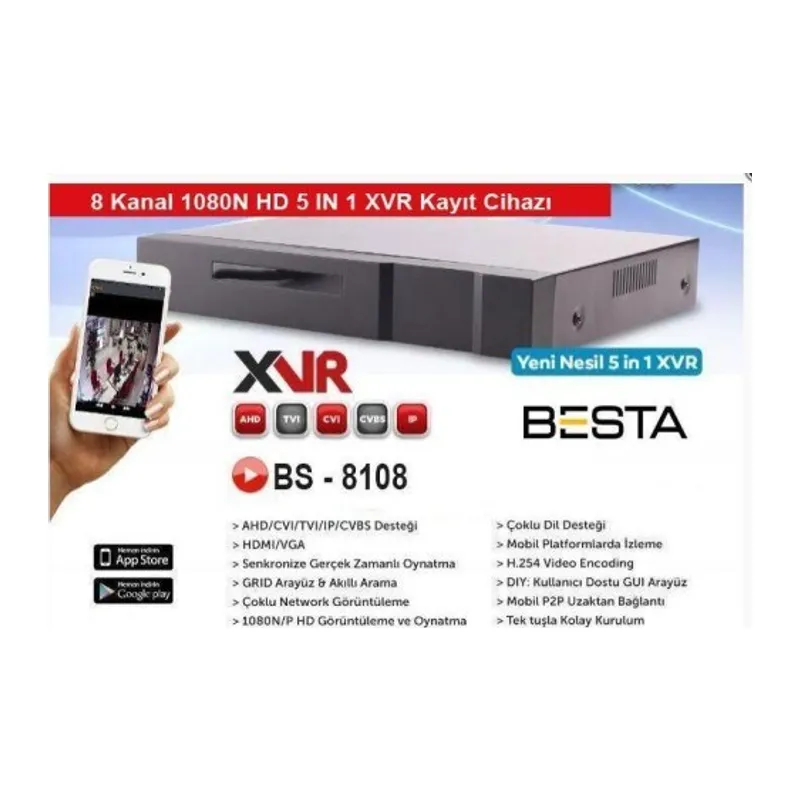 XVR 8 Kanal Kamera Kayıt Cihazı KD-8108S