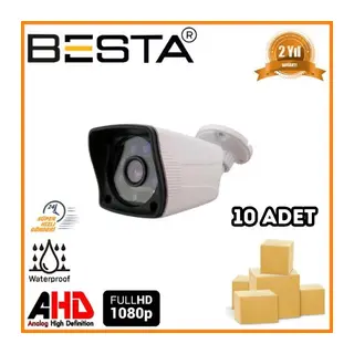 2 MP 1080P 6 ATOM LED Bullet AHD Güvenlik Kamerası 10 Adet Koli