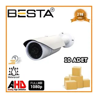 2 MP 1080P 42 LED Bullet AHD Güvenlik Kamerası 10 Adet Koli