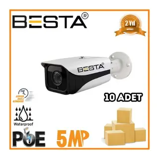 5 MP 4 BIG LED IP POE Bullet Güvenlik Kamerası 10 Adet Koli