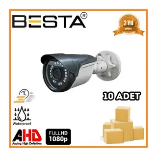 2 MP 1080P 18 SMD LED Bullet AHD Güvenlik Kamerası 10 Adet Koli