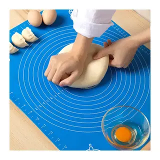 BUFFER® 40*50 cm Silikon Ölçekli Kullanımı Kolay Hamur Açma Matı Ekmek Mantı Makarna Hamuru Yoğurma