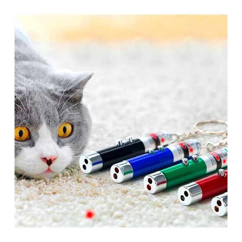 TrdStore® 3 Fonksiyonlu Kırmızı Beyaz Işıklı Led Lazer Kedi Köpek Oyuncak Anahtarlık