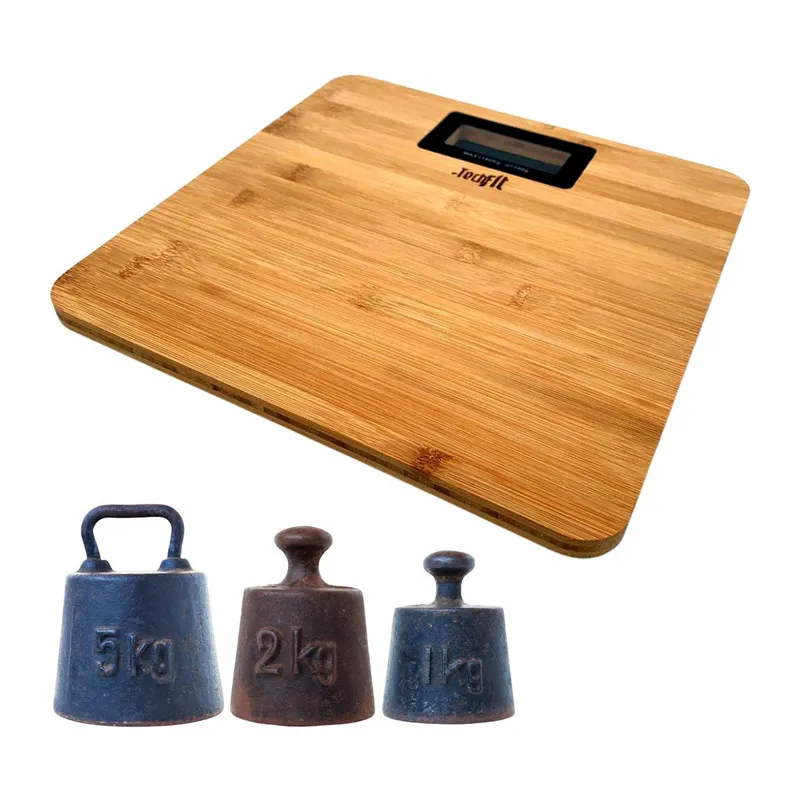 TrdStore® Techfit Bambu Banyo Baskülü Yüksek Hassasiyetli Darbelere Dijital Dayanıklı Terazi Tf 1065 M
