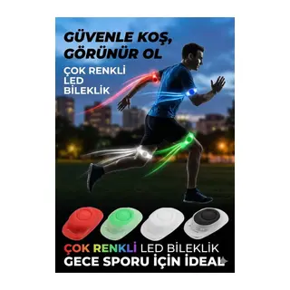 Gece Koşu Bilekliği: Su Geçirmez, 2 Fonksiyonlu, Işıklı Güvenlik Bandı