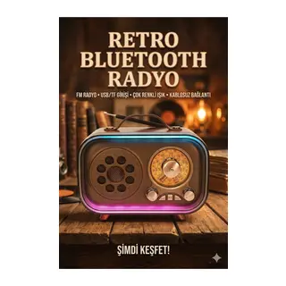 Retro Bluetooth Radyo Hoparlör USB TF Kart AUX FM Taşınabilir Nostaljik Tasarım
