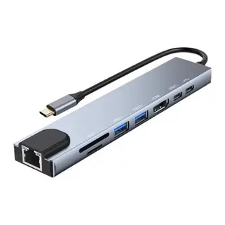 Type-C Çoklu Dönüştürücü – 87W PD, HDMI, 2x USB 3.0, RJ45, SD/TF Kart Girişli Hub