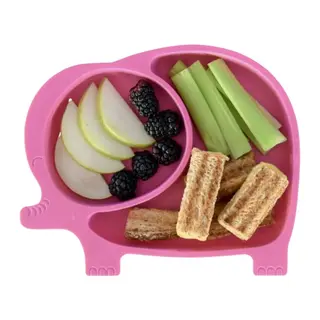 TrdStore® Bebek ve Çocuk için Sevimli Fil Model Desenli Yemek Bebek Mama Kabı Bölmeli Tabak