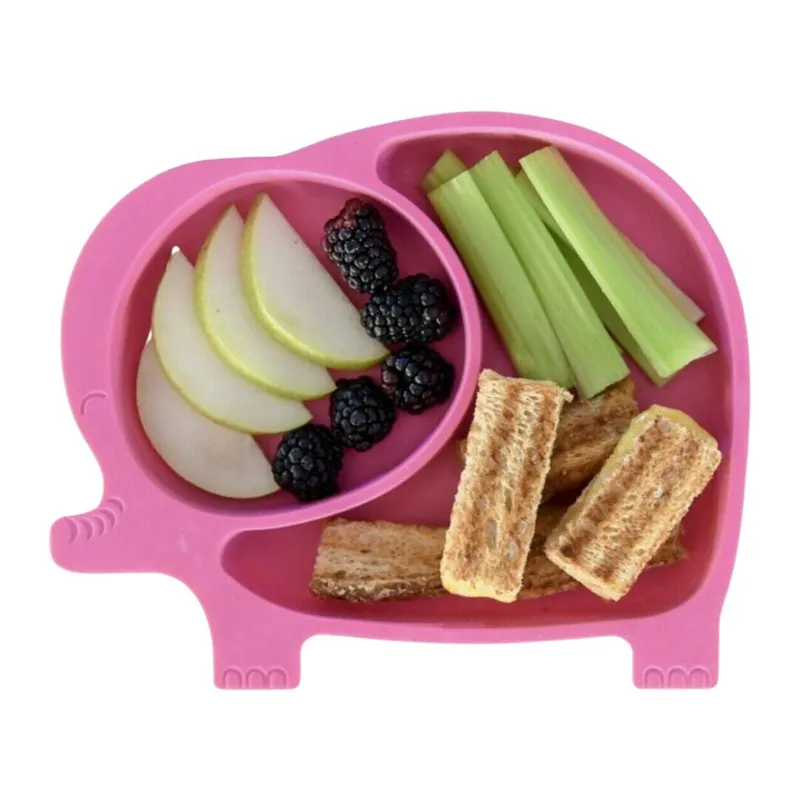TrdStore® Bebek ve Çocuk için Sevimli Fil Model Desenli Yemek Bebek Mama Kabı Bölmeli Tabak