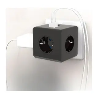 BUFFER® Isıya Dayanıklı Termal Akım Korumalı ve Çocuk Korumalı 3 Priz Girişli 3 USB Girişli Küp Priz