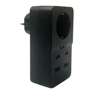 BUFFER® Isıya Dayanıklı Termal Akım Korumalı 1 Priz Girişli 2 USB Girişli 2 TYPE-C Girişli Pirz