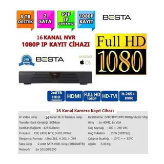 NVR-8316 NVR IP 16 Kanal Kamera Kayıt Cihazı - ESEECLOUD