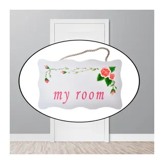 BUFFER® Decotown My Room Benim Odam Dekoratif Çiçek Desenli Kapı Askısı