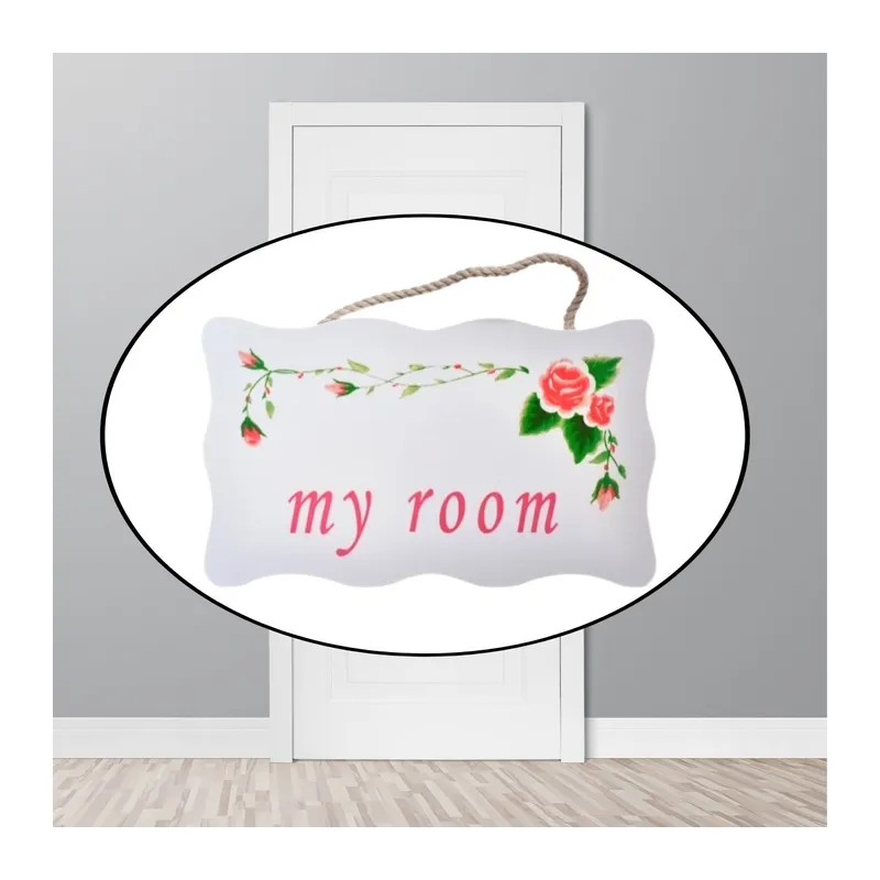 BUFFER® Decotown My Room Benim Odam Dekoratif Çiçek Desenli Kapı Askısı