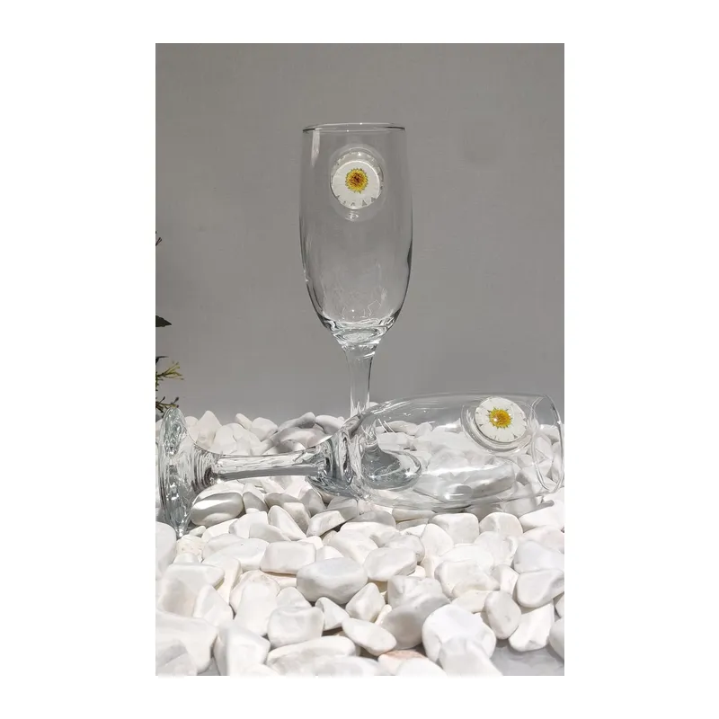 KİRLİNOVA® PAPATYA İŞLEMELİ 2 Lİ MEŞRUBAT BARDAĞI