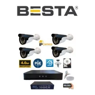 4 Kameralı 4mp 6 Atom LED H.265 Ip Güvenlik Seti