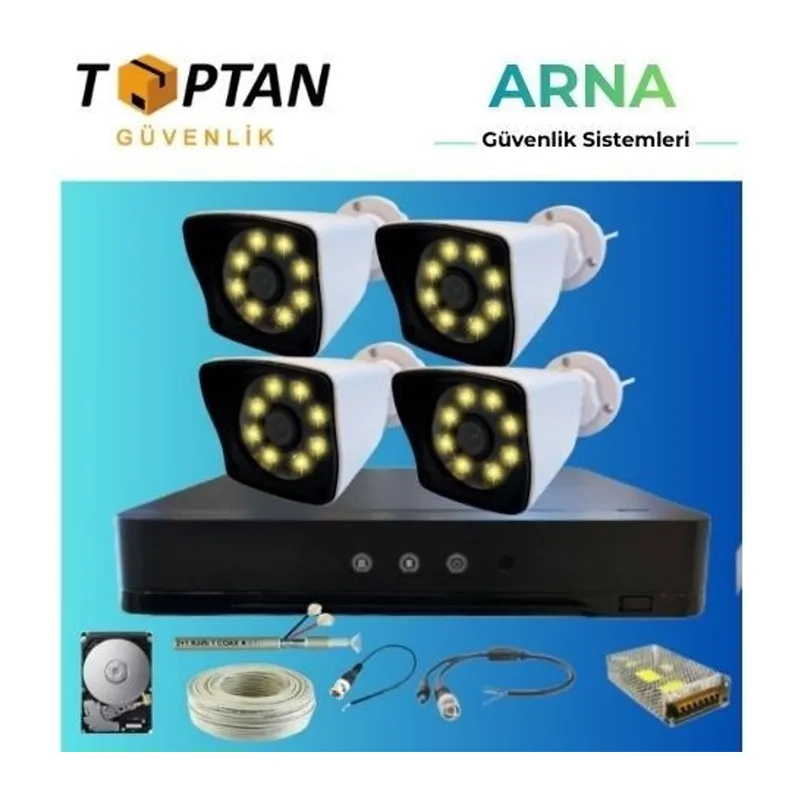 4 Warm LED Kameralı 1 Tb HDD Dahil Güvenlik Seti