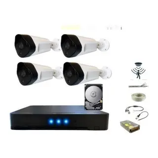 2 Mp 1080P 4 Metal Kasa Kameralı Dış Mekan Ahd Güvenlik Sistemi 250 GB HDD Dahil